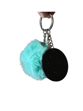 Load image into Gallery viewer, Turquoise Pom-Pom Keychain With Personlisation Option

